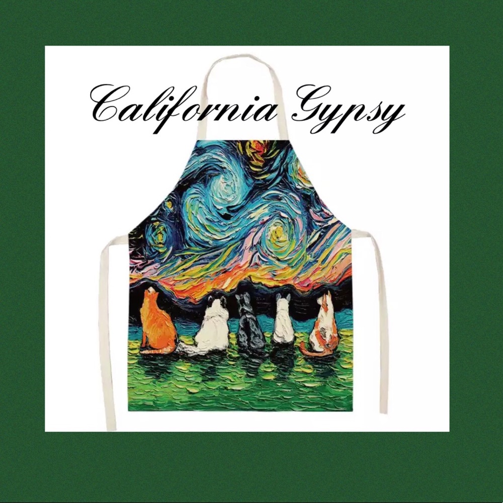 Impressionist Cat Kitchen Craft Apron - Picture 1 of 6